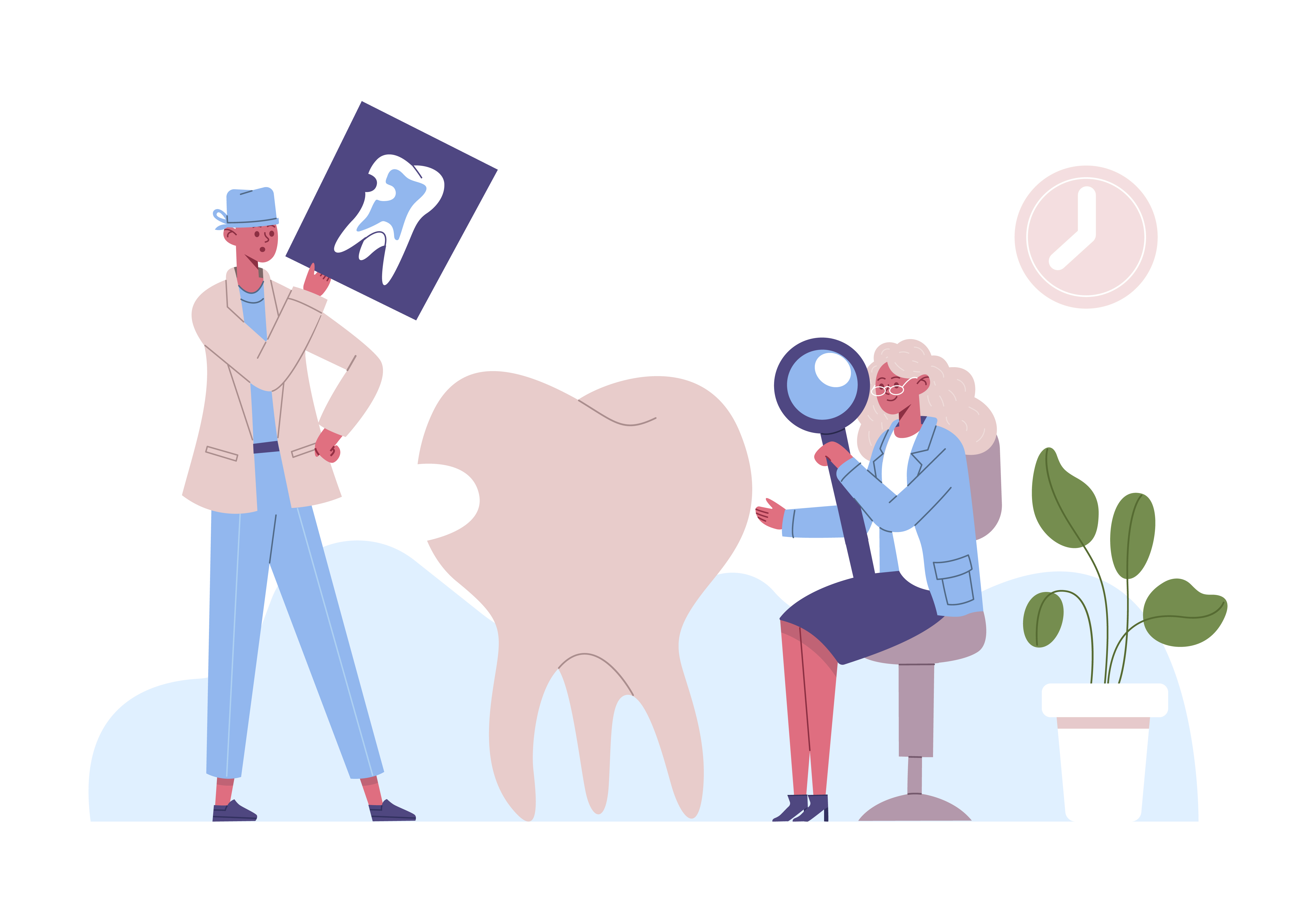 Profissionais analisando dente